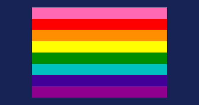 What is the original Gilbert Baker rainbow pride flag and what does it mean?