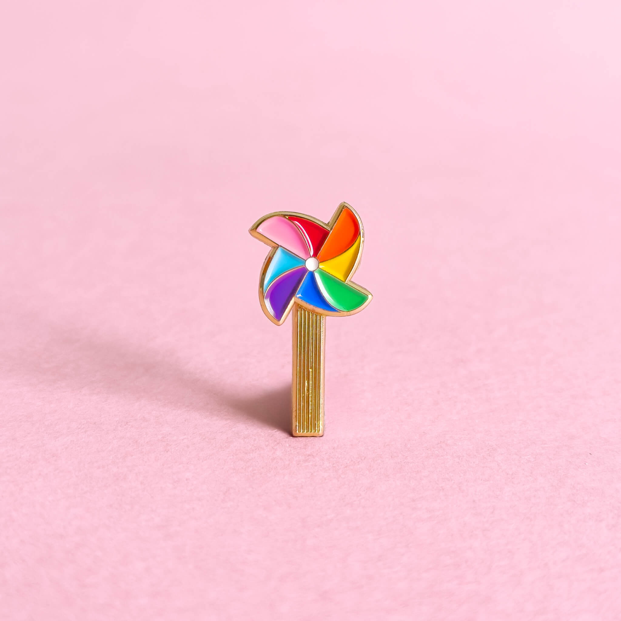 Rainbow Pinwheel Spinning Pin — enamel pin