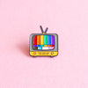 Vintage TV (rainbow) — enamel pin