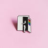 Hang on, I’m coming out — enamel pin