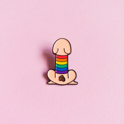 It's a wiener — enamel pin