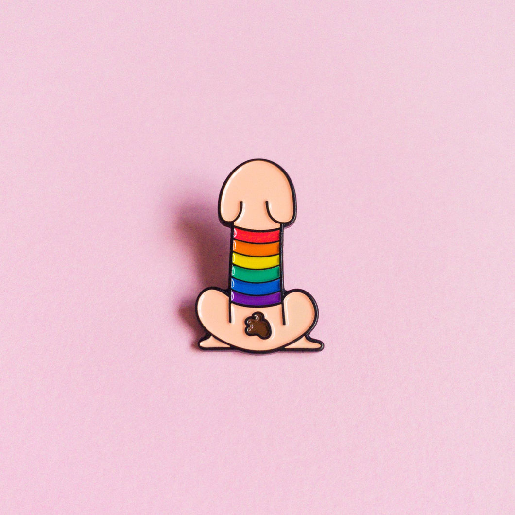 It's a wiener — enamel pin