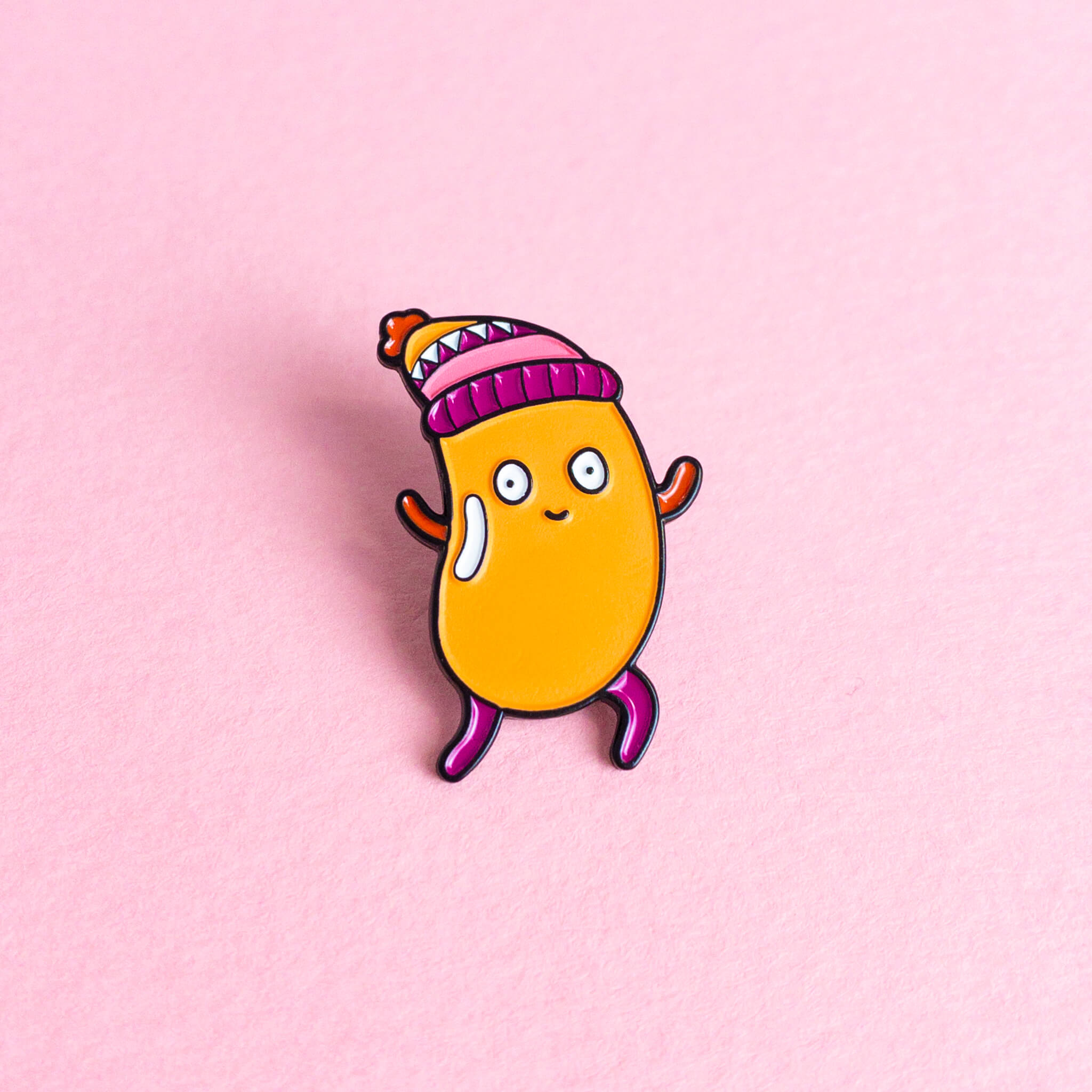 Lesbian lesbean beanie — enamel pin