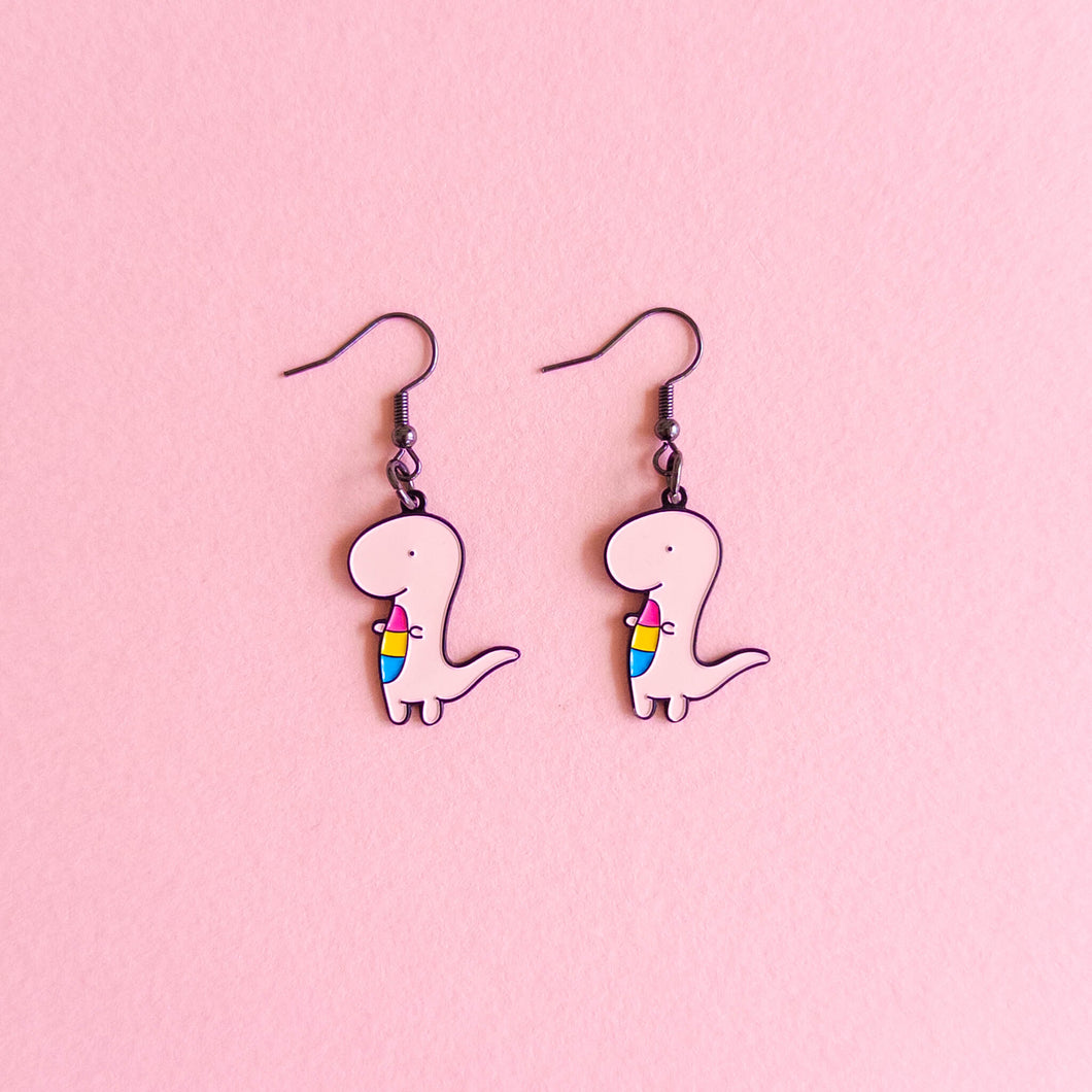 Pannosaurus Rex (Pansexual Dino) — earrings