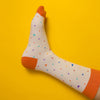 Rainbow dots (cream) — socks