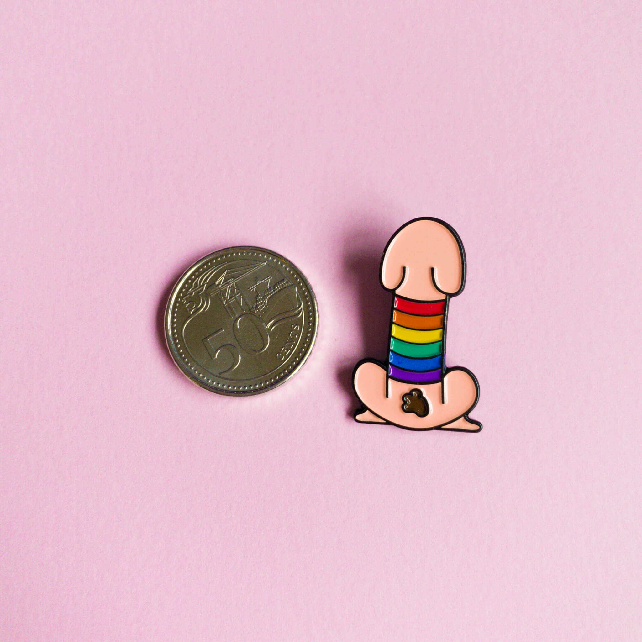 It's a wiener — enamel pin